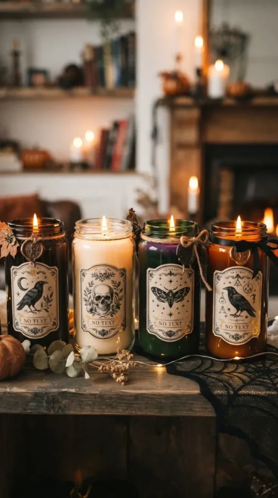 Halloween candle jar crafts