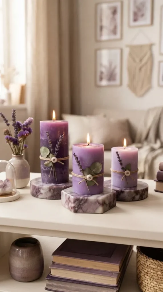 Purple candle decoration ideas