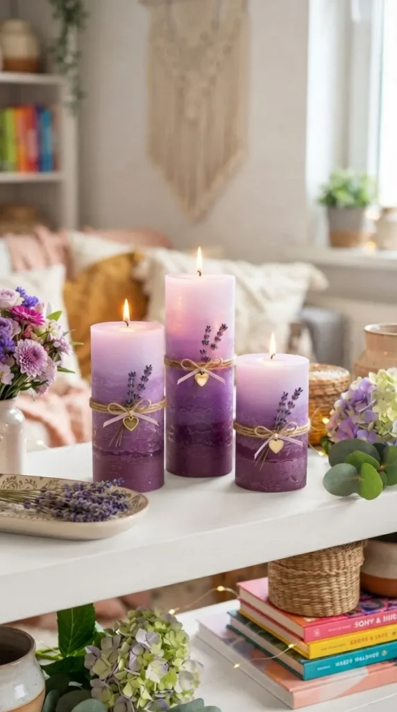 Purple candle decoration ideas