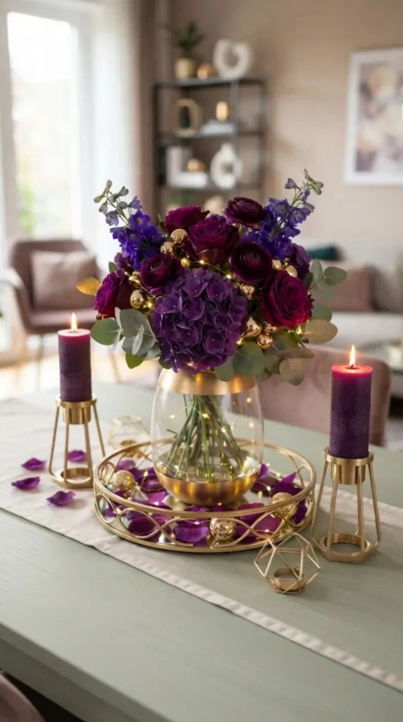 Purple candle decoration ideas