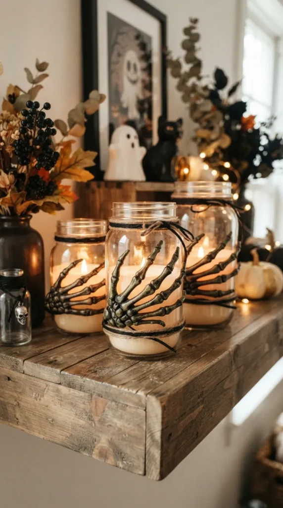 Halloween candle jar crafts