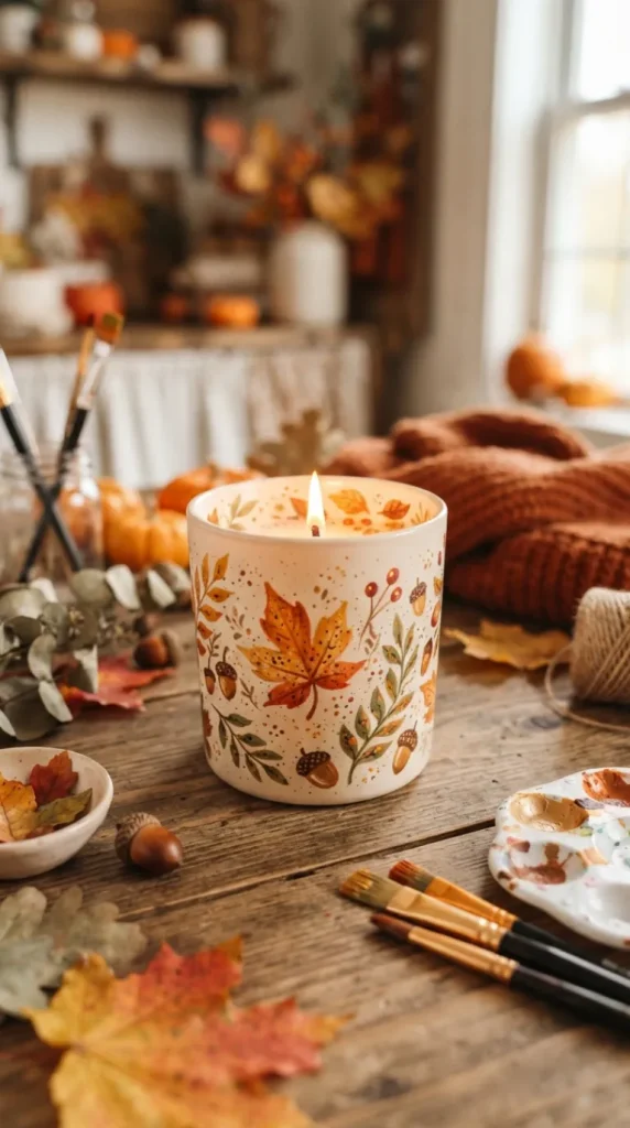 autumn candle painting ideas