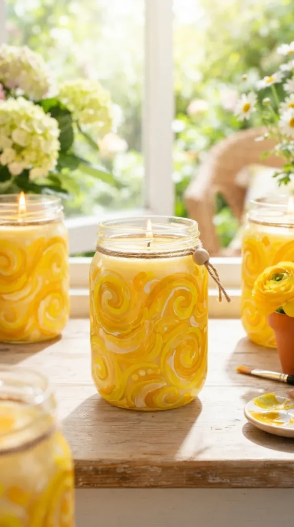 Candle jar painting ideas