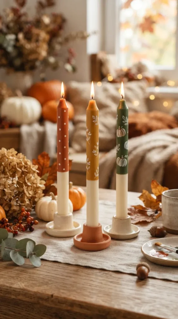 autumn candle painting ideas