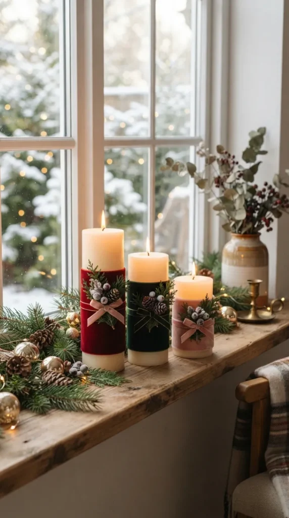 DIy Christmas candle decor ideas