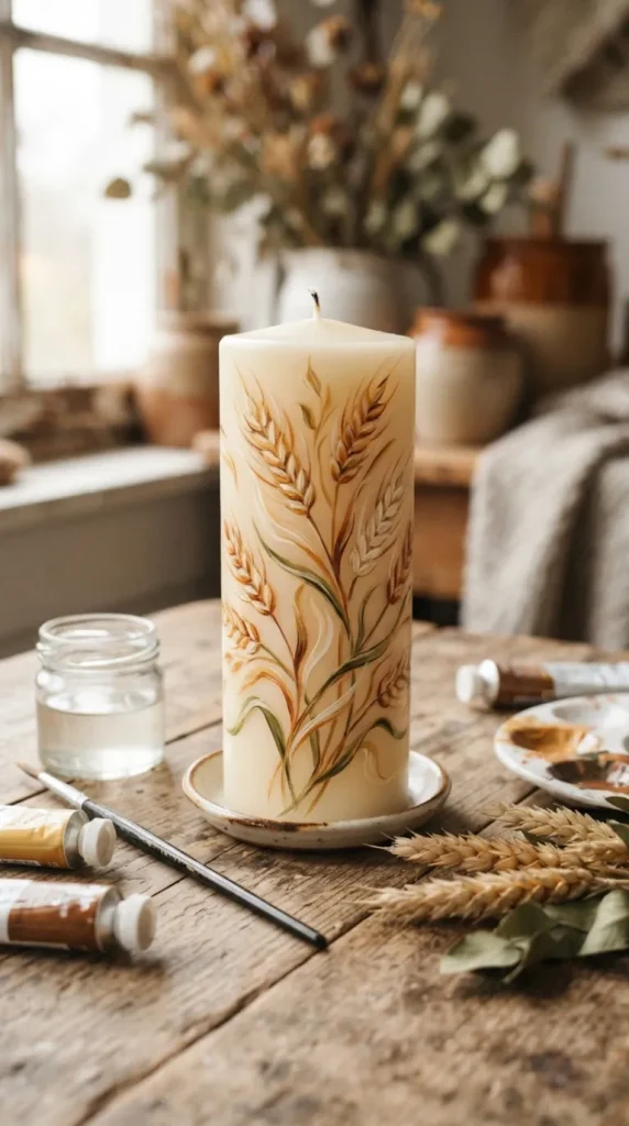autumn candle painting ideas