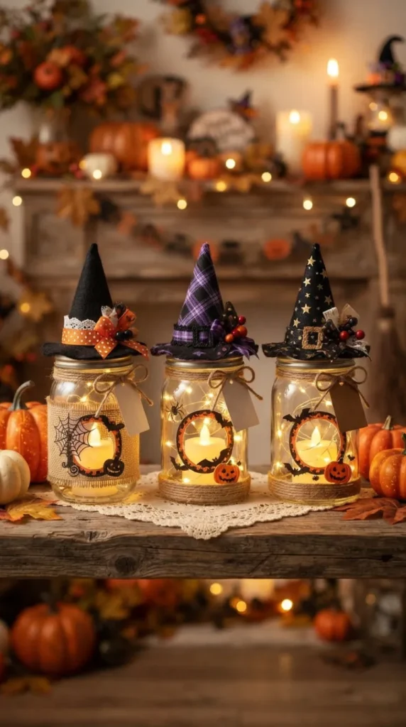 Halloween candle jar crafts
