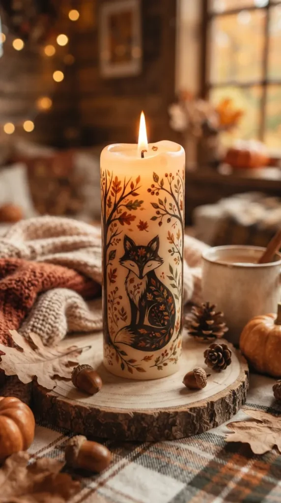 autumn candle painting ideas