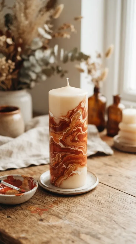 autumn candle painting ideas