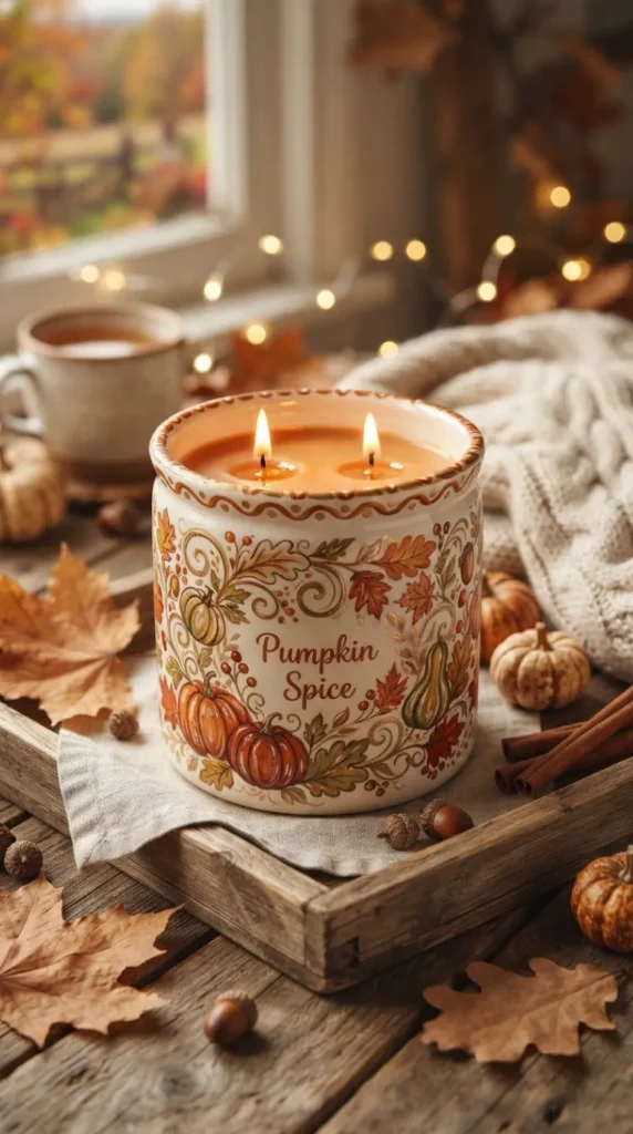 autumn candle painting ideas