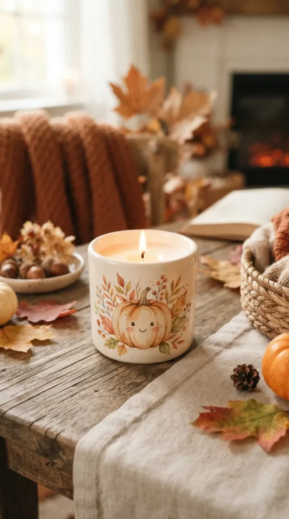 autumn candle painting ideas