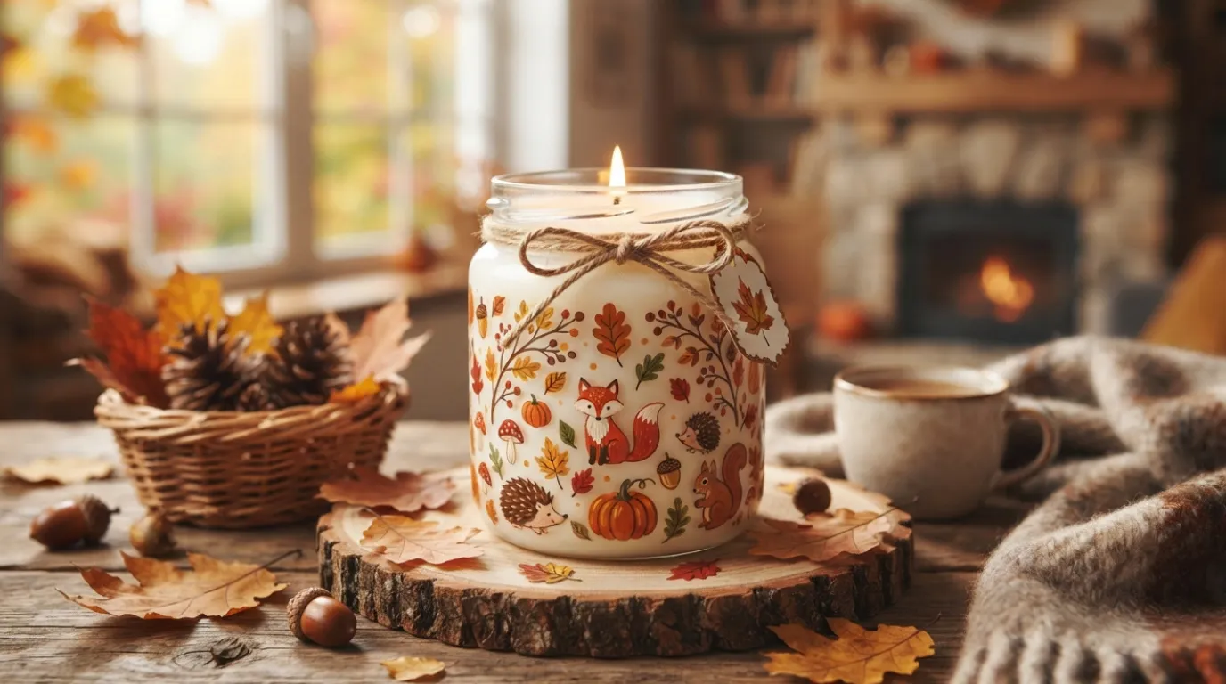 autumn candle painting ideas
