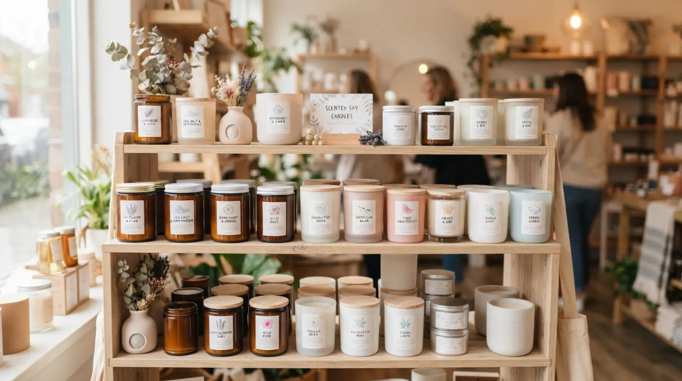 retail candle display ideas