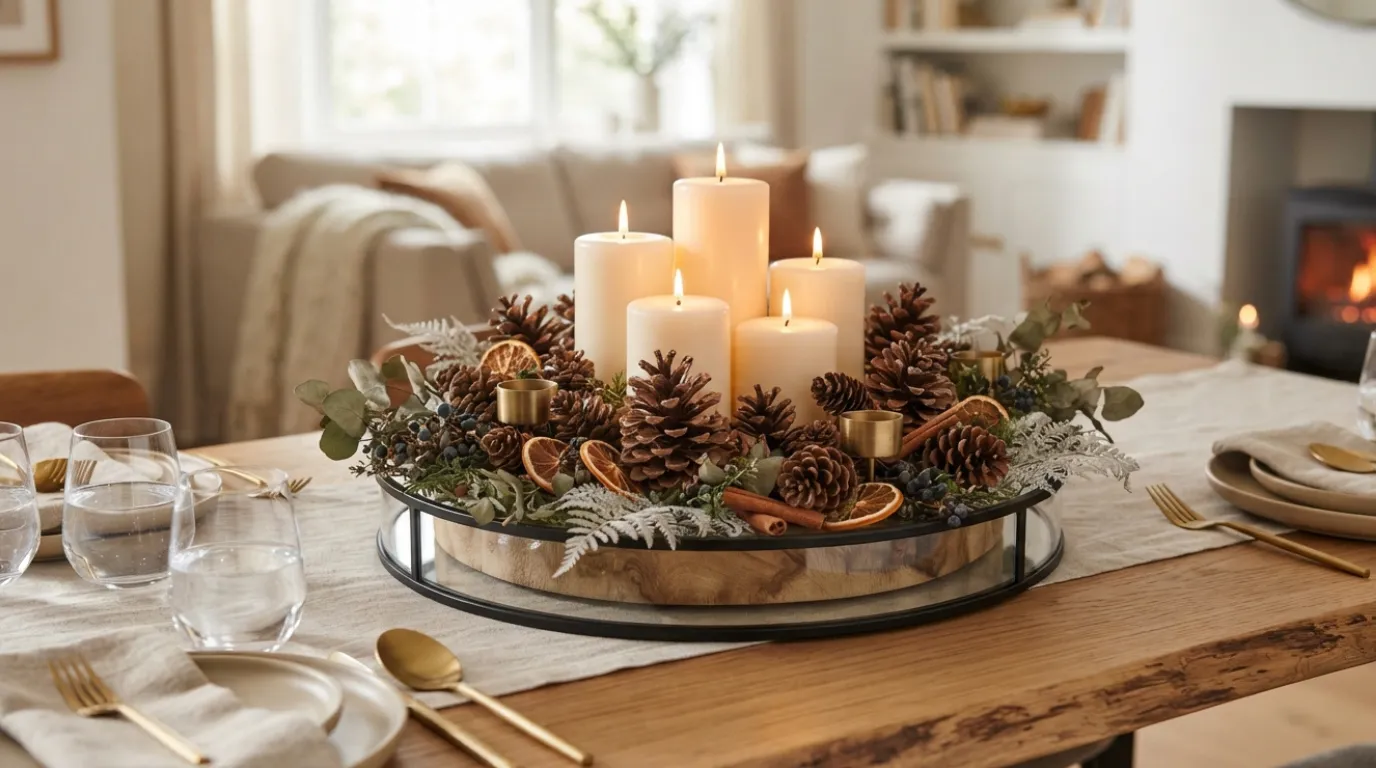 Pine Cone Candle Centerpiece Ideas