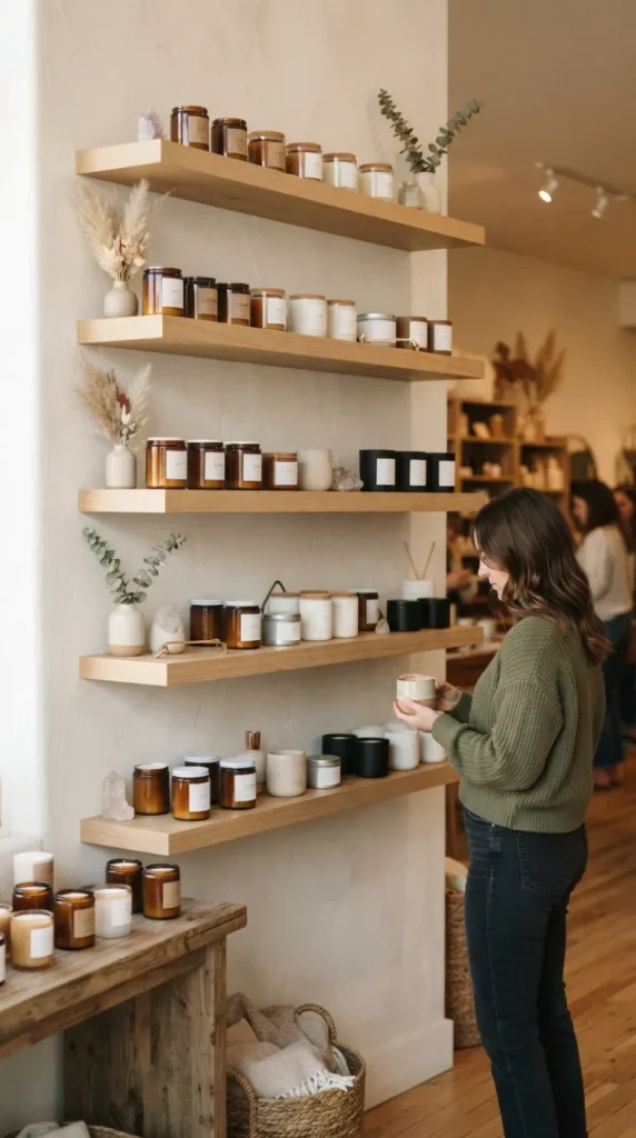 retail candle display ideas