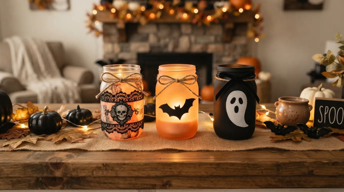 Halloween candle jar crafts