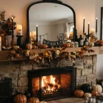 15 Eerie Halloween Candle Fireplace Decor Ideas for Cozy Frights Halloween candle fireplace Decor ideas