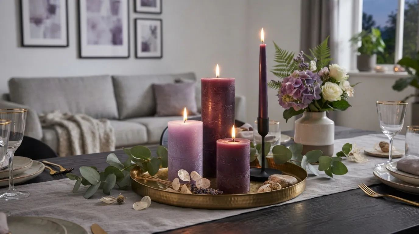 Purple candle decoration ideas