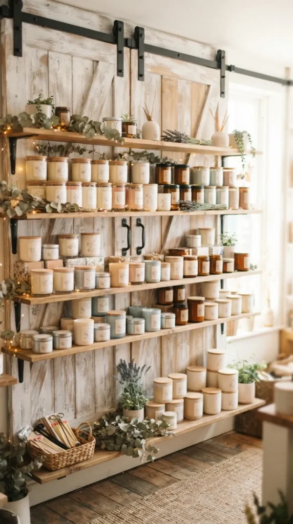 retail candle display ideas