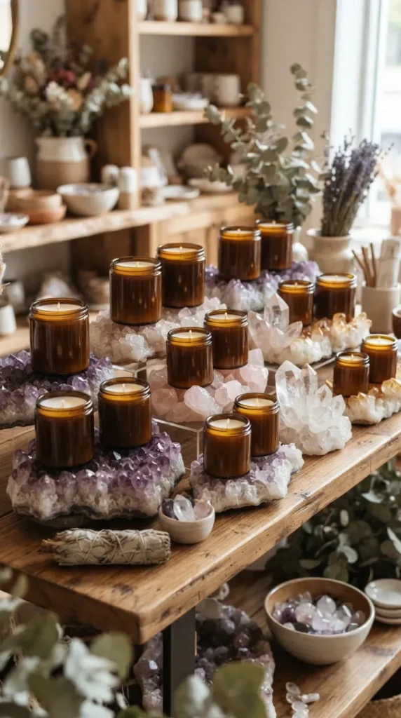 retail candle display ideas