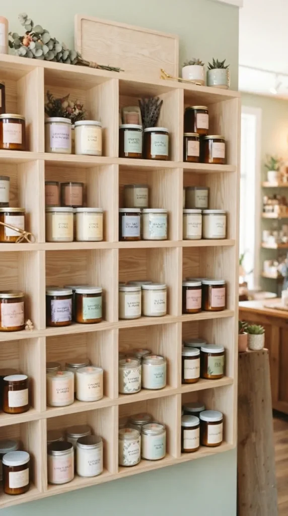 retail candle display ideas
