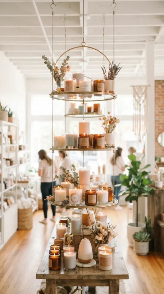 retail candle display ideas
