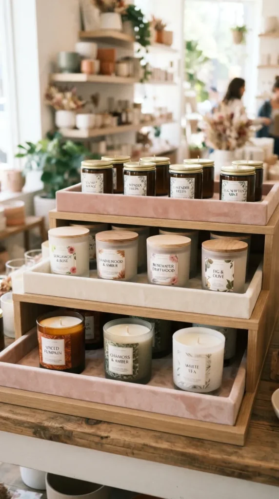 retail candle display ideas