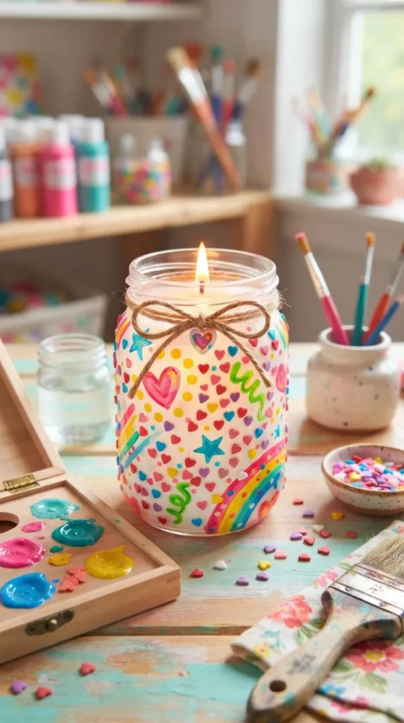 Candle jar painting ideas