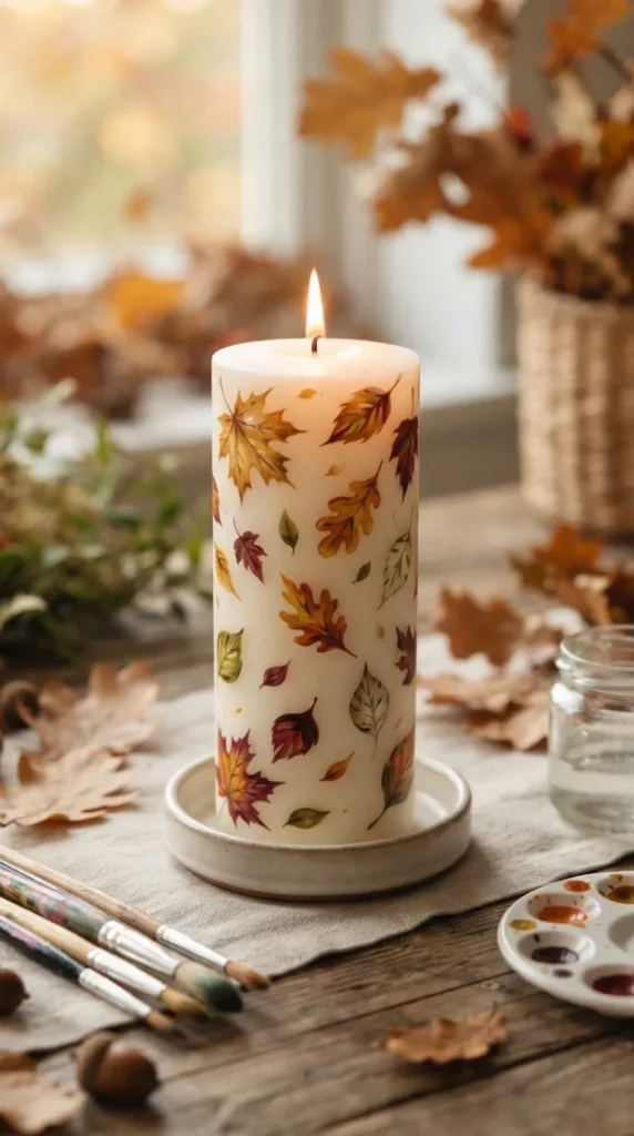 autumn candle painting ideas