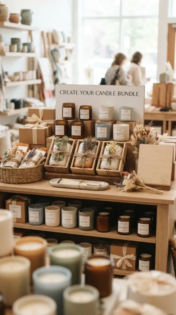 retail candle display ideas