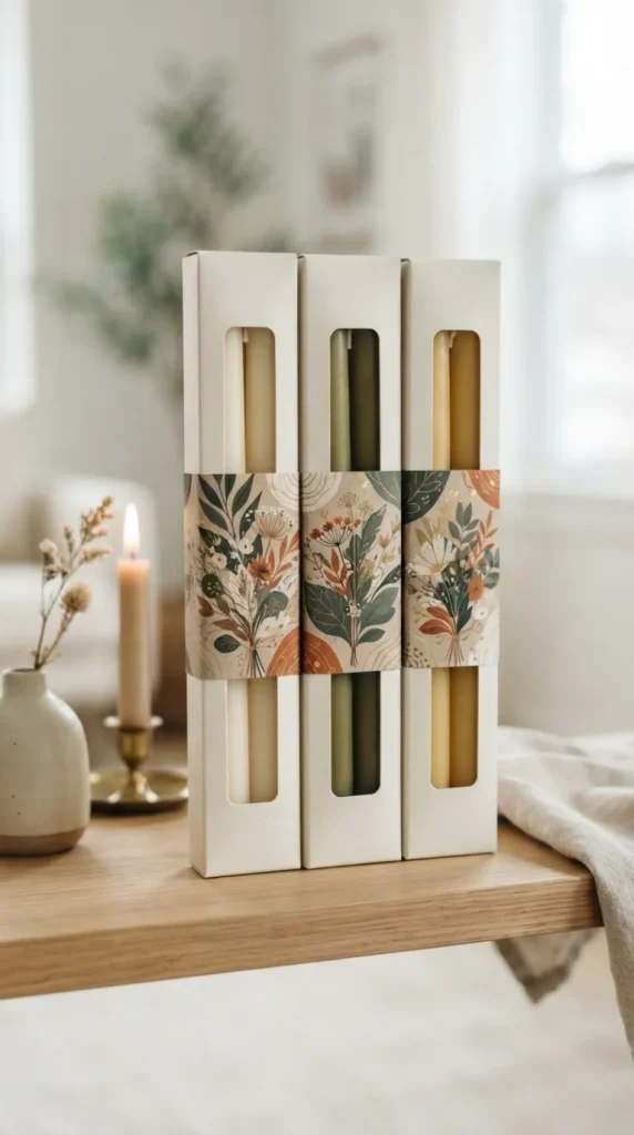 taper candle packaging ideas