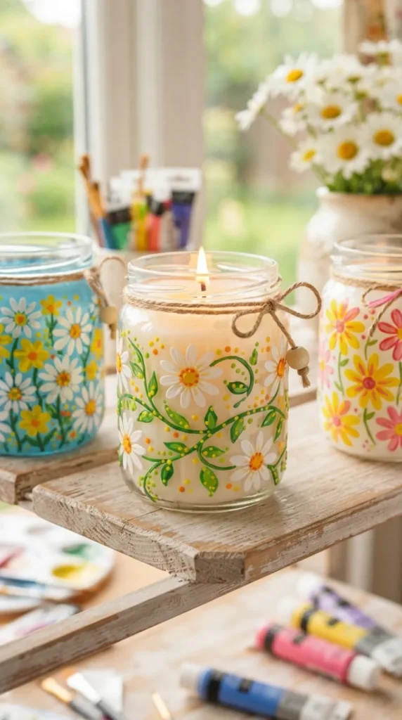 Candle jar painting ideas