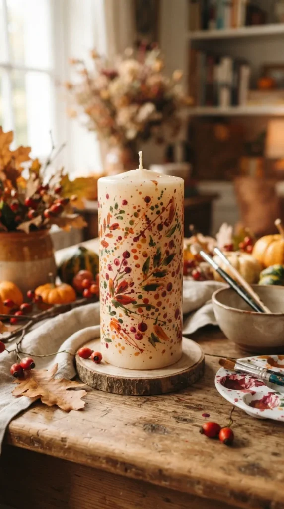 autumn candle painting ideas