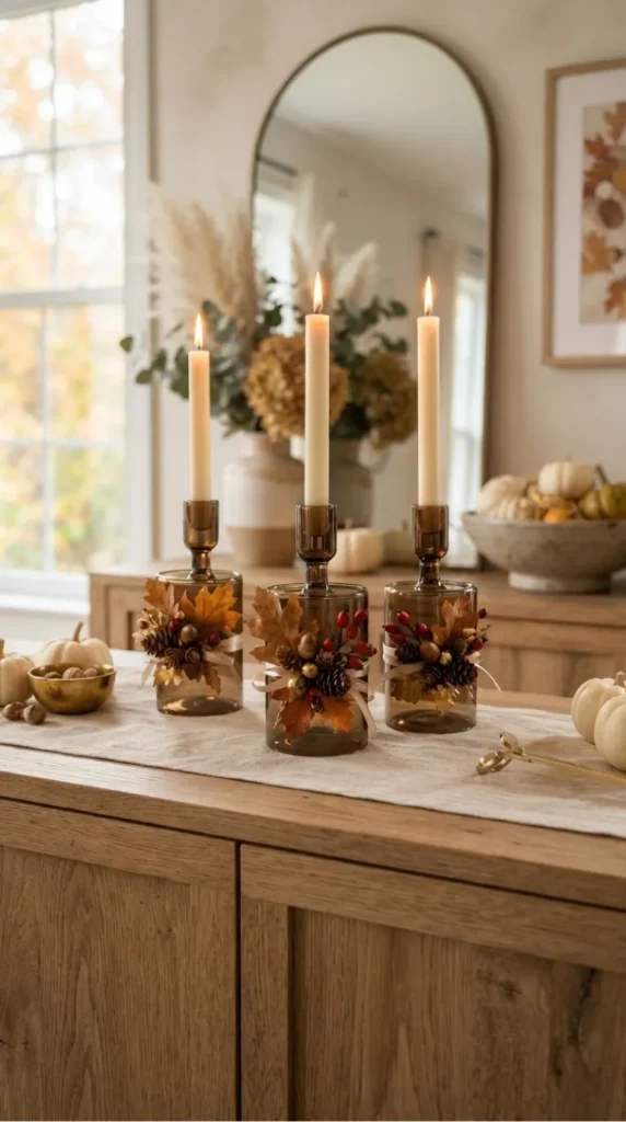 fall candlestick decor ideas
