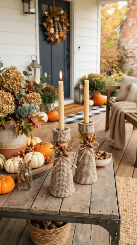 fall candlestick decor ideas