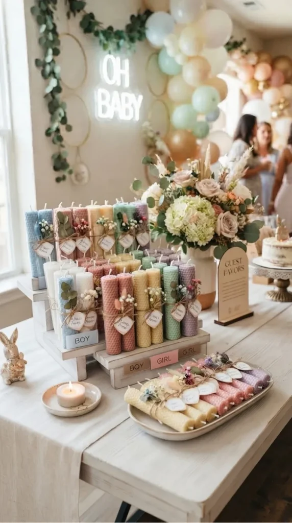baby shower candle favors