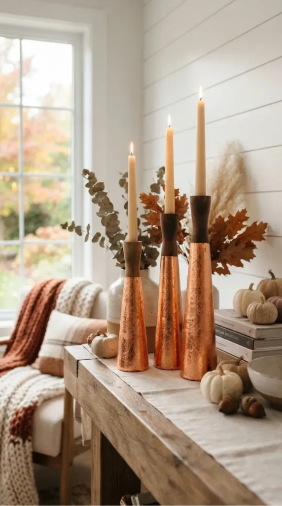 fall candlestick decor ideas