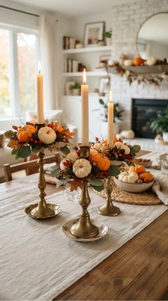fall candlestick decor ideas