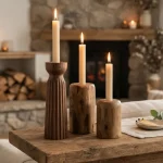 17 Handcrafted Wood Candle Holder Ideas for Cozy Home Decor wood candle holder ideas