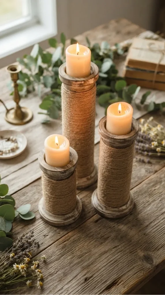 wood candle holder ideas