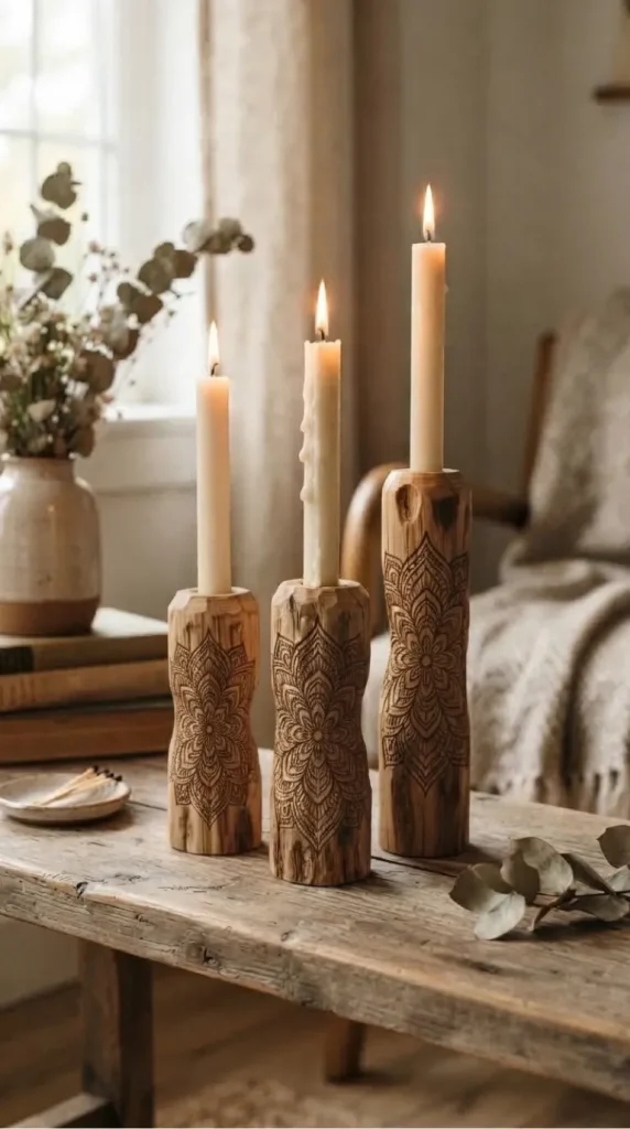 wood candle holder ideas