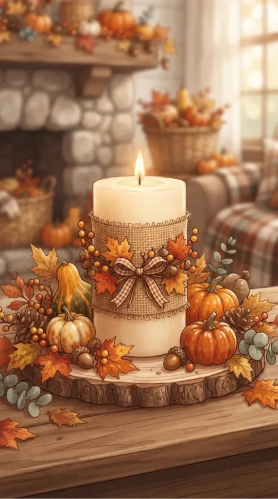 Thanksgiving candle illustration ideas