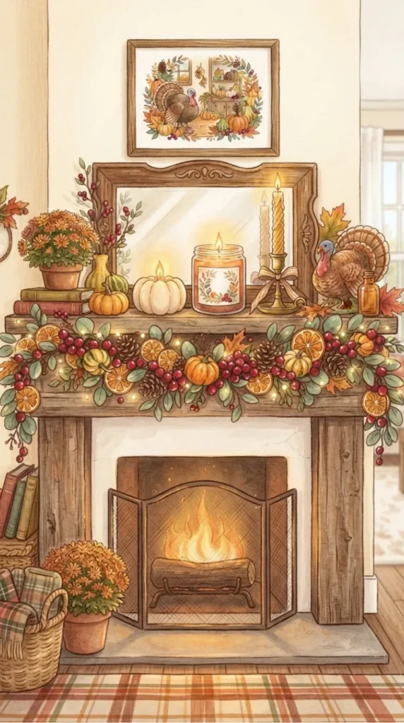 Thanksgiving candle illustration ideas