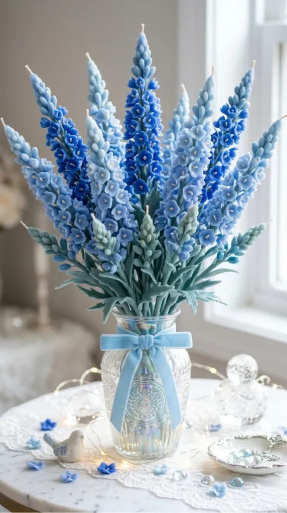 Blue candle bouquet ideas