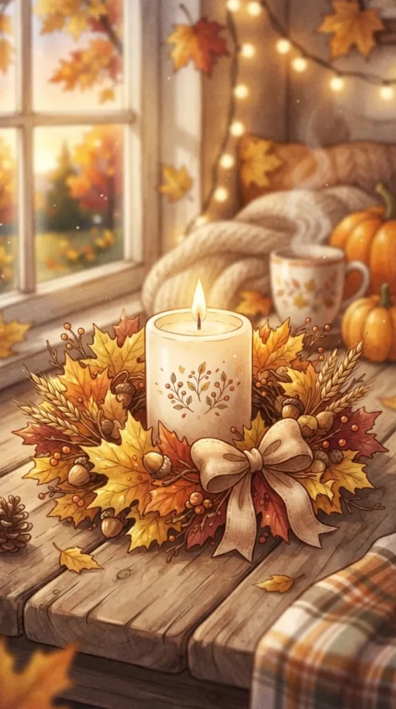 Thanksgiving candle illustration ideas