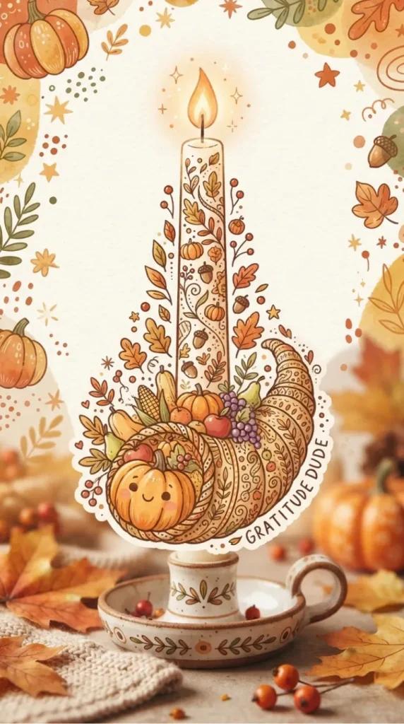Thanksgiving candle illustration ideas