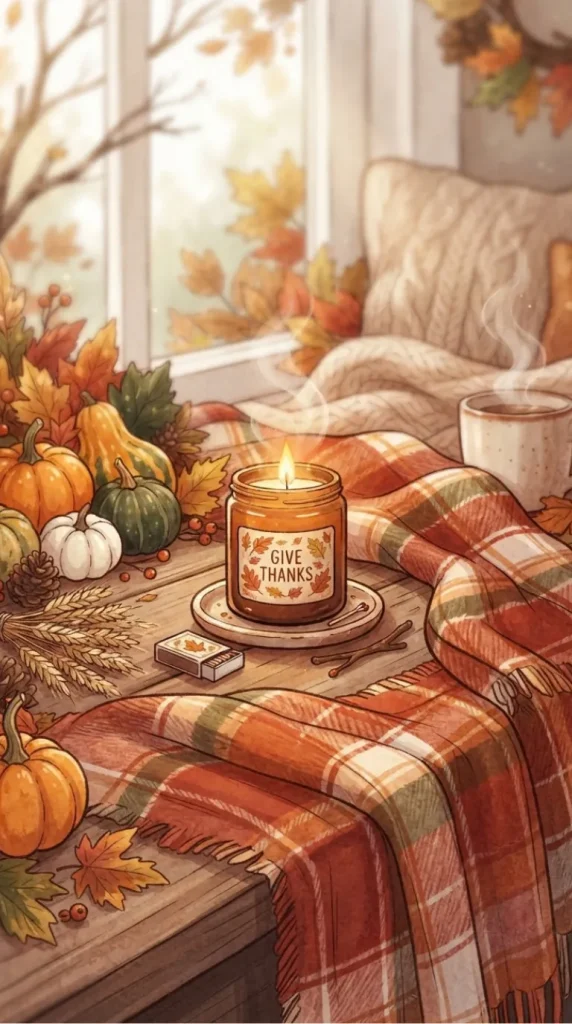 Thanksgiving candle illustration ideas