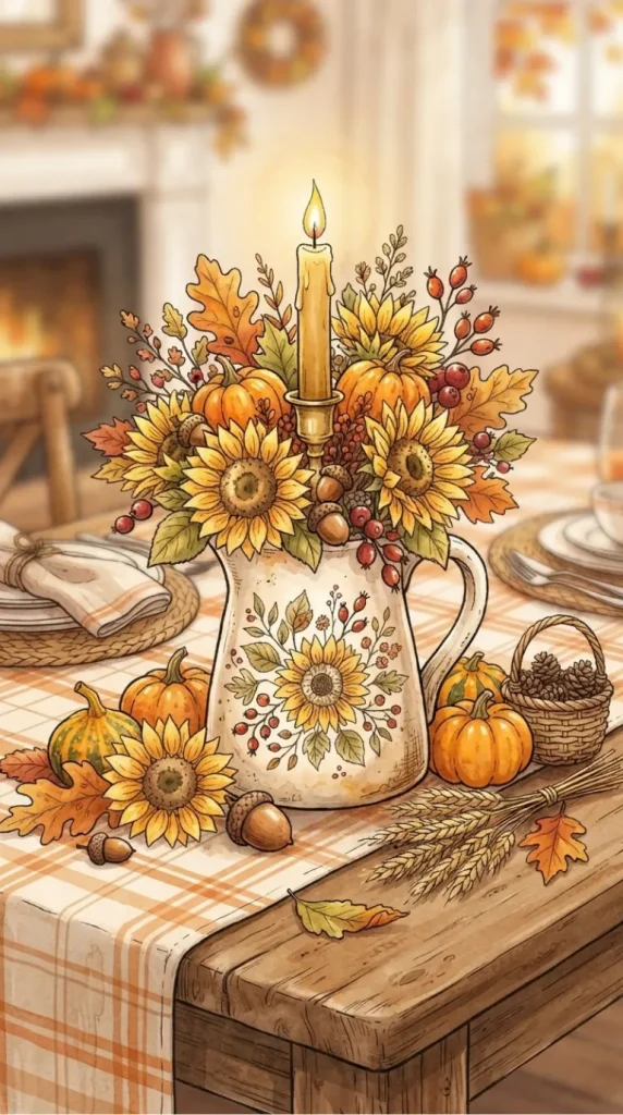 Thanksgiving candle illustration ideas