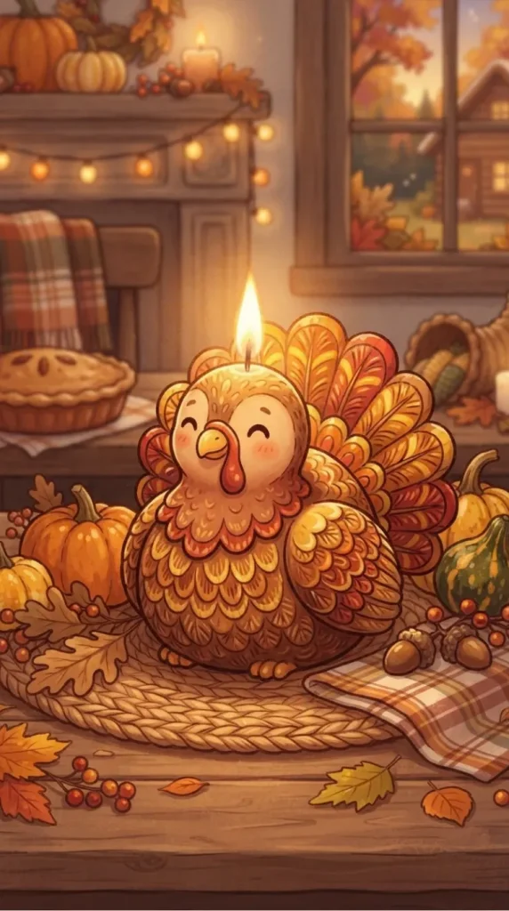 Thanksgiving candle illustration ideas