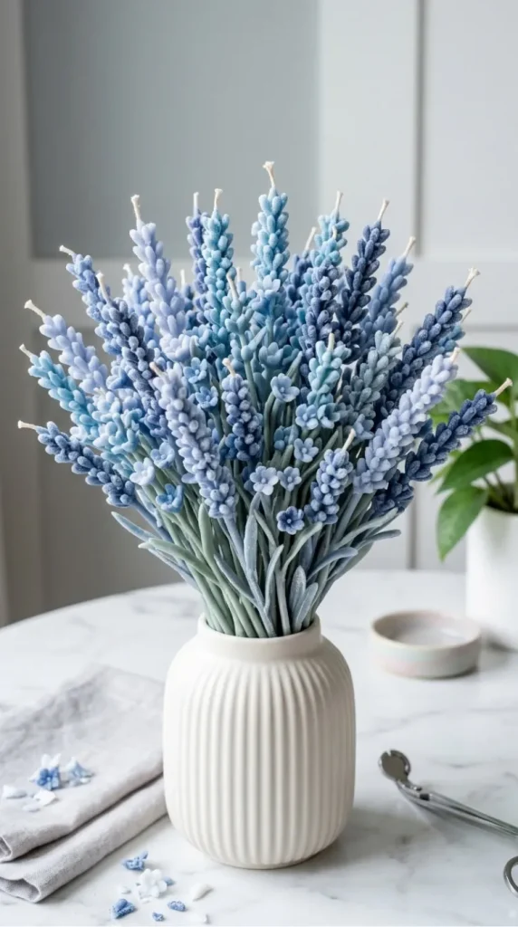 Blue candle bouquet ideas